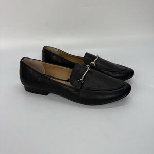 RACHEL ZOE Horsebit Loafers Shoes Women's‎ 8.5 M Flats Black Faux Leather AXE